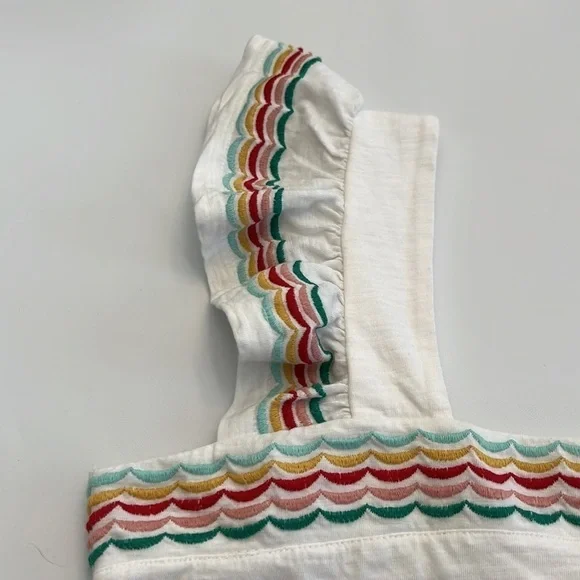 ST. John’s Bay white square neck multi- color edge ruffle sleeve tank size M NWT - Picture 12 of 12